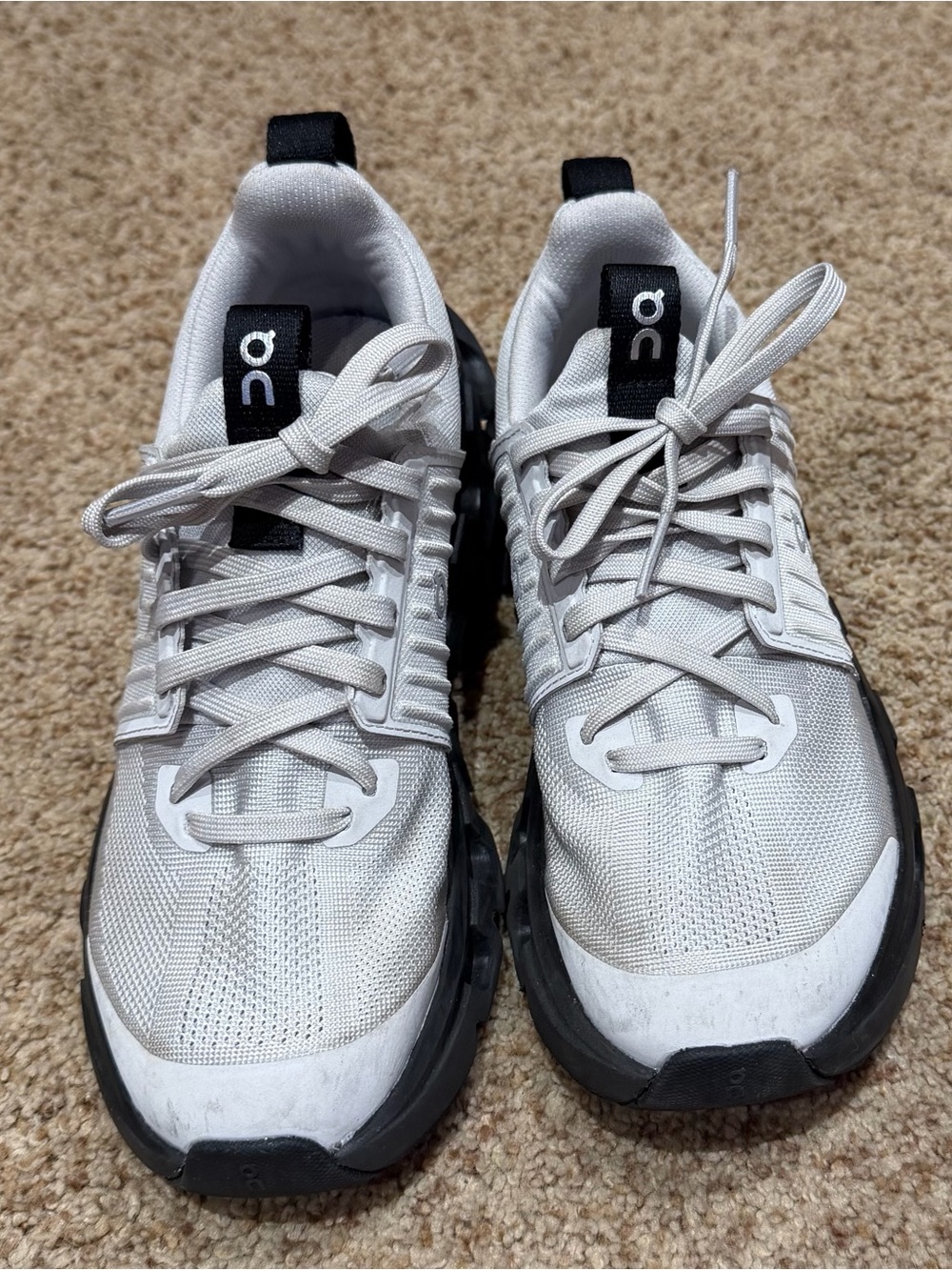 On Running Kids White and Black Mesh Sneakers